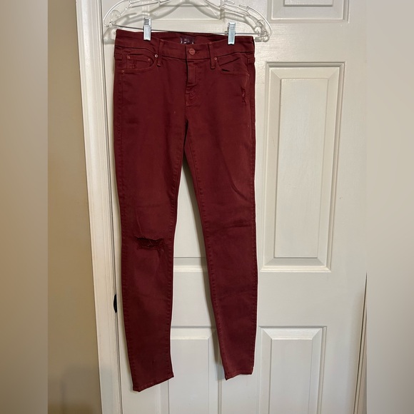 MOTHER Denim - MOTHER Skinny Jeans in Rich Burgundy
